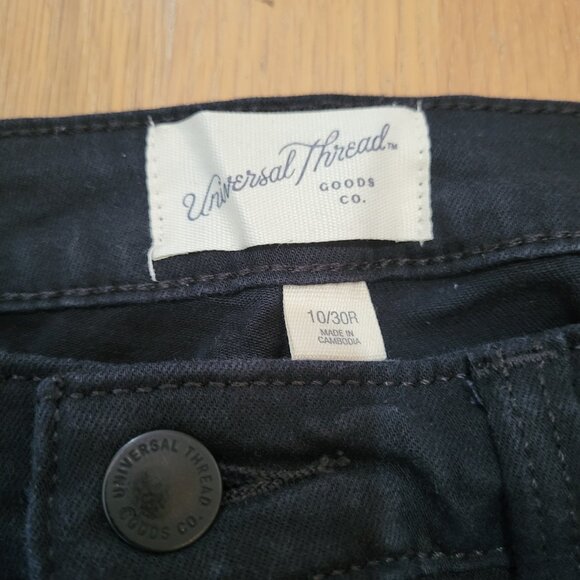 Universal Thread Jeans Mid Rise Curvy Skinny Black Denim Stretch Womens 10 30R - Picture 7 of 12